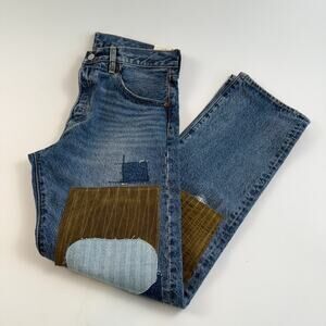 Levi's Premium Men 501 '93 Straight Fit Patched Non-Stretch Jeans 31x32 Blue NWT